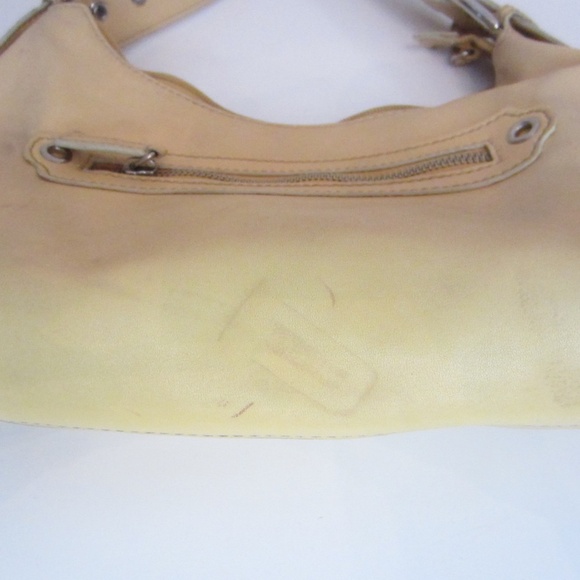 Nine West Small Yellow Hand Bag Buckle Strap Zipper Closure Silver Hardware - Picture 9 of 13